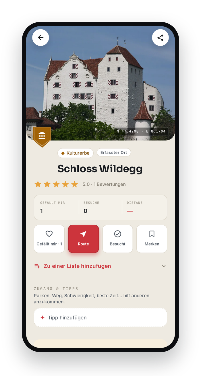 Spot-Detail in der Spotto-App