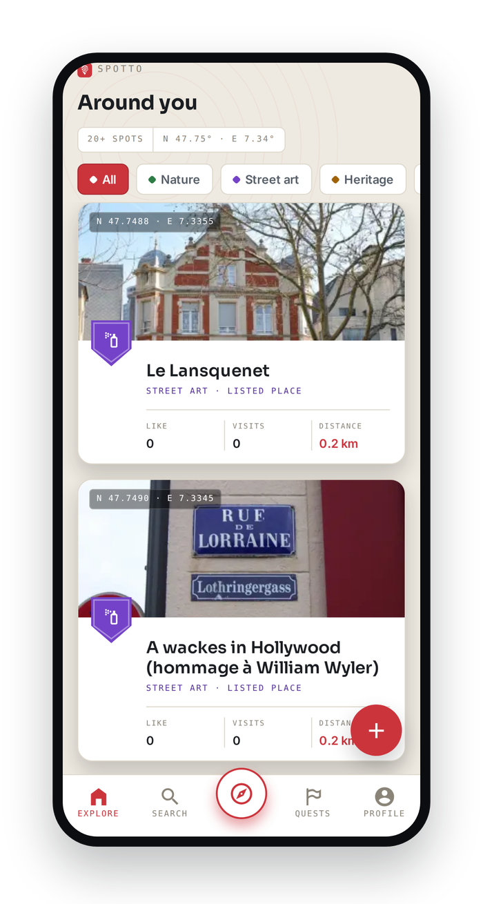 The Spotto app